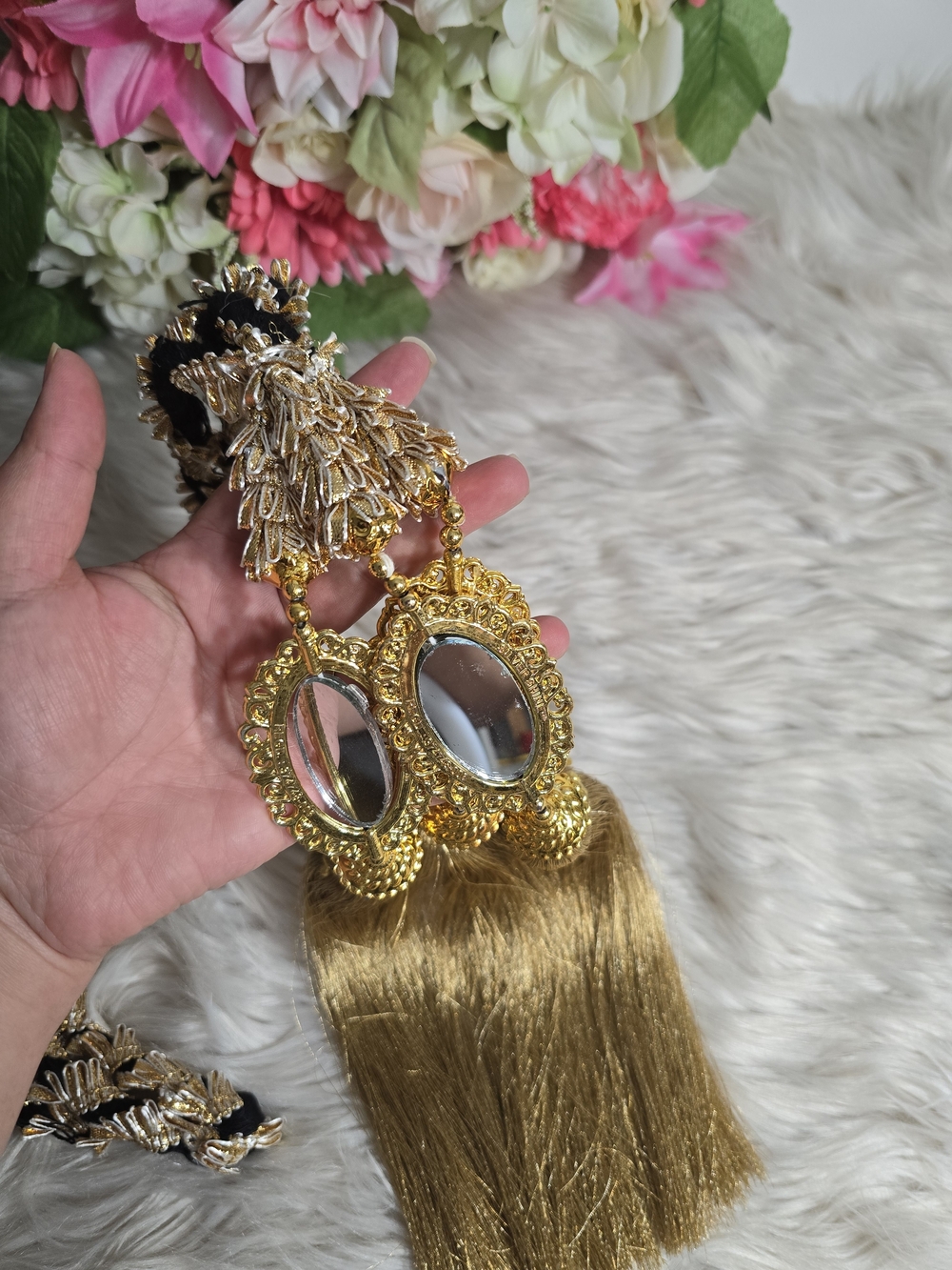 Gold Tassel Paranda with Black Braided Accent - Picture 5 of 6